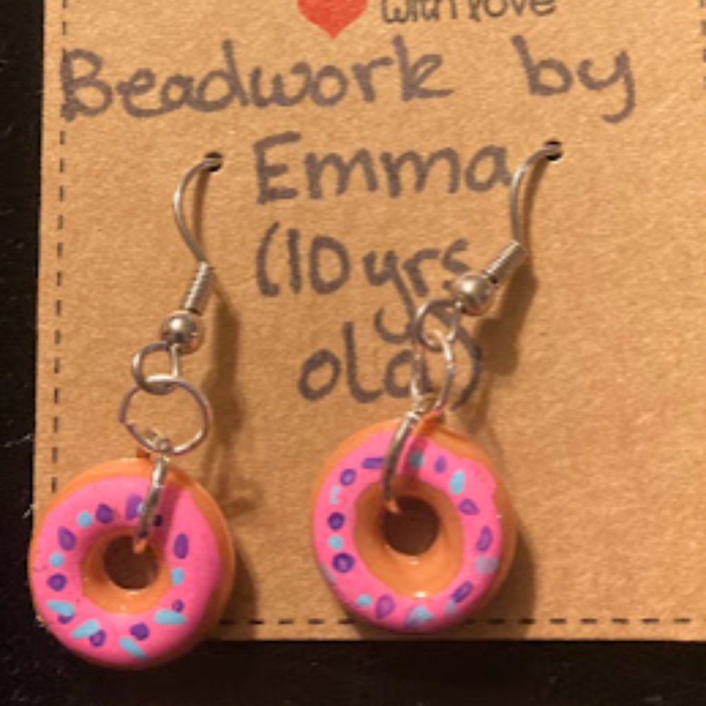 Handmade donut earrings